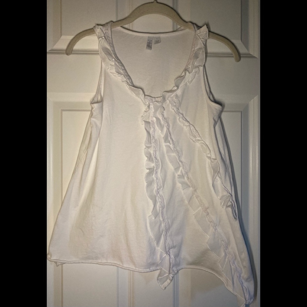 EUC Relativity handkerchief white tank.
